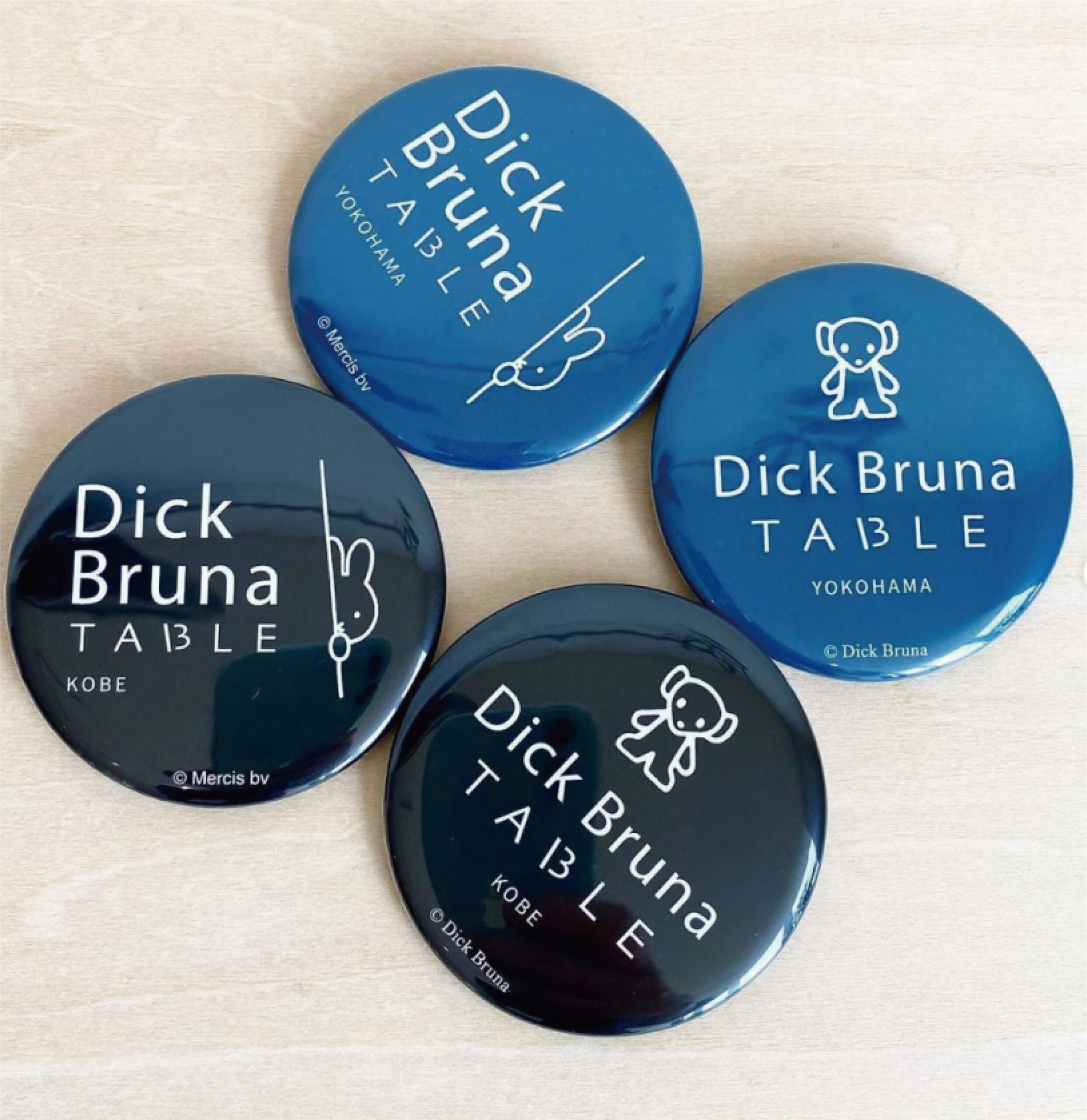 新発売 神戸店 横浜店 缶バッチ2個セット Dick Bruna Table ディック ブルーナ テーブル